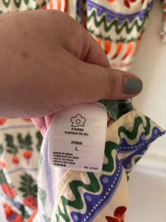 FARM Rio X Anthropologie V-Neck Kaftan Maxi Dress With CutOut Fruit Floral Print - Picture 6 of 12